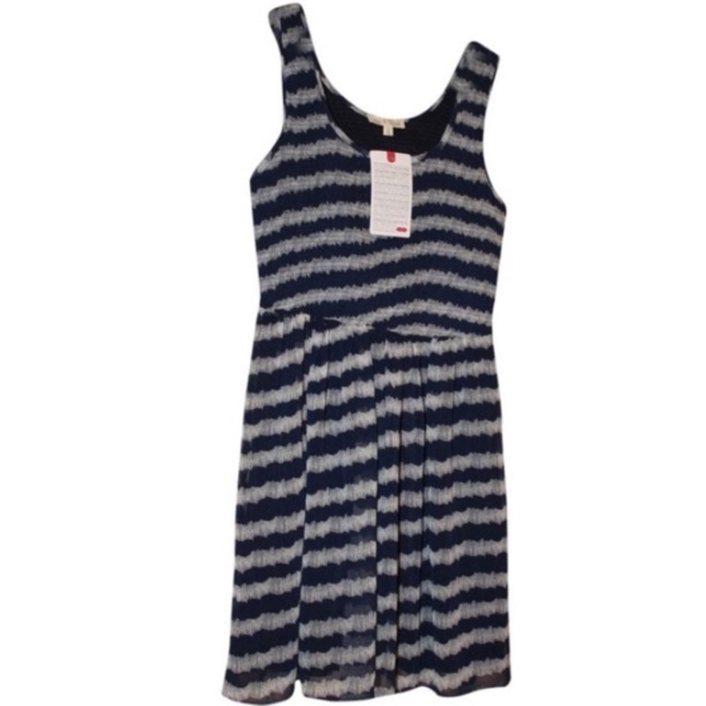 🦋HEM AND THREAD🦋BLURRY STRIPED CHIFFON DRE…